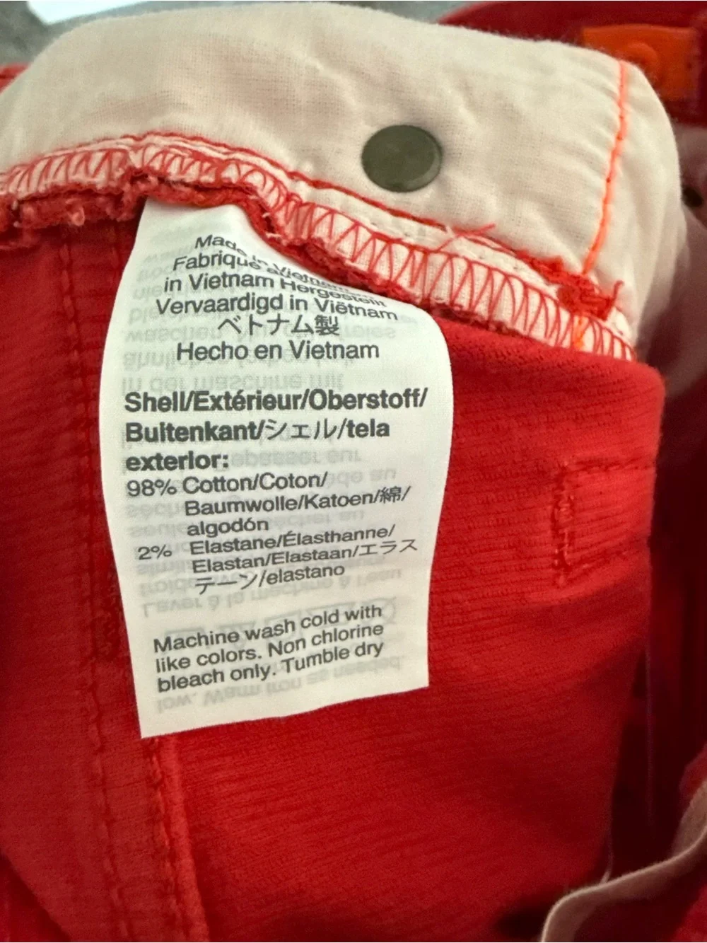 Crewcuts Bright Tomato Red Corduroy Kids Jeans Size 14 NWT